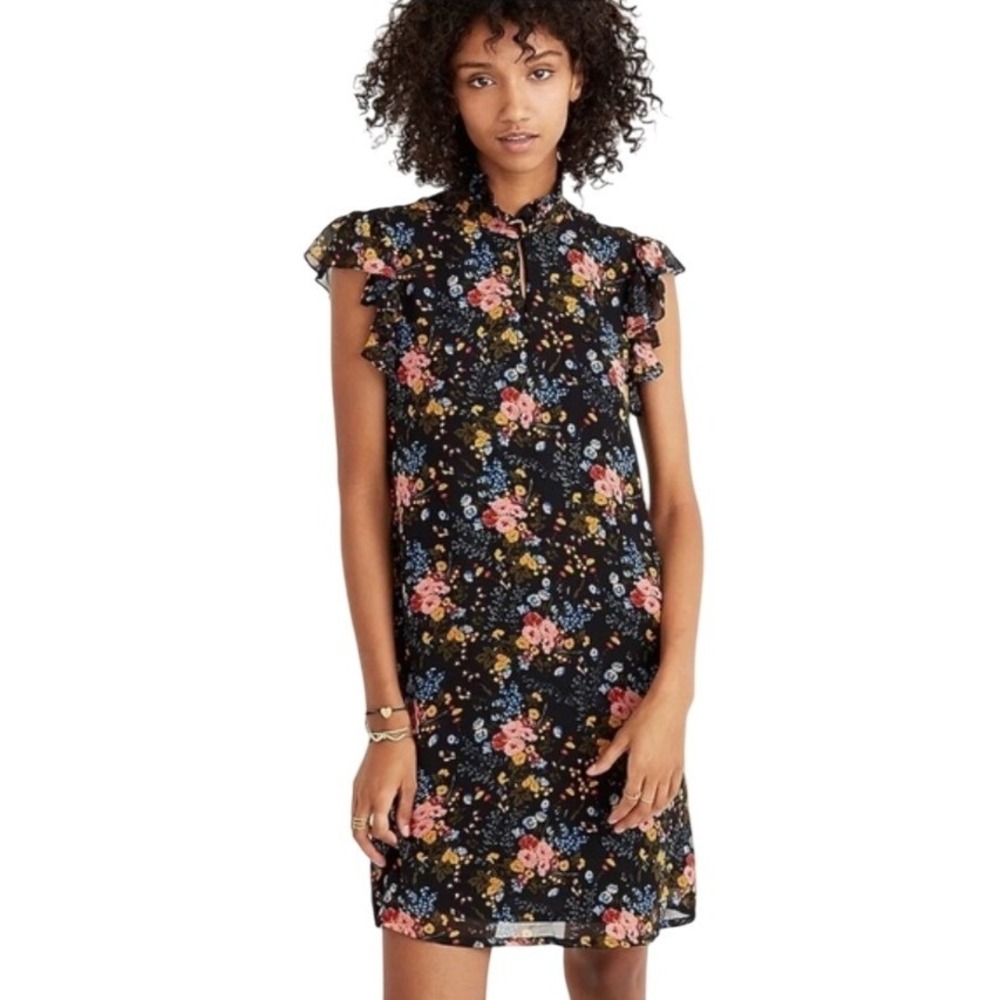 No.6 x Madewell Silk Beacon Dress Garden Bouquet Floral Size 8